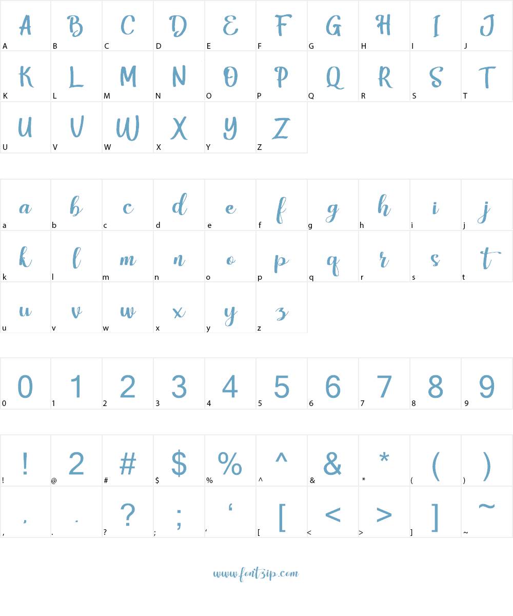 Harley Script Font Character